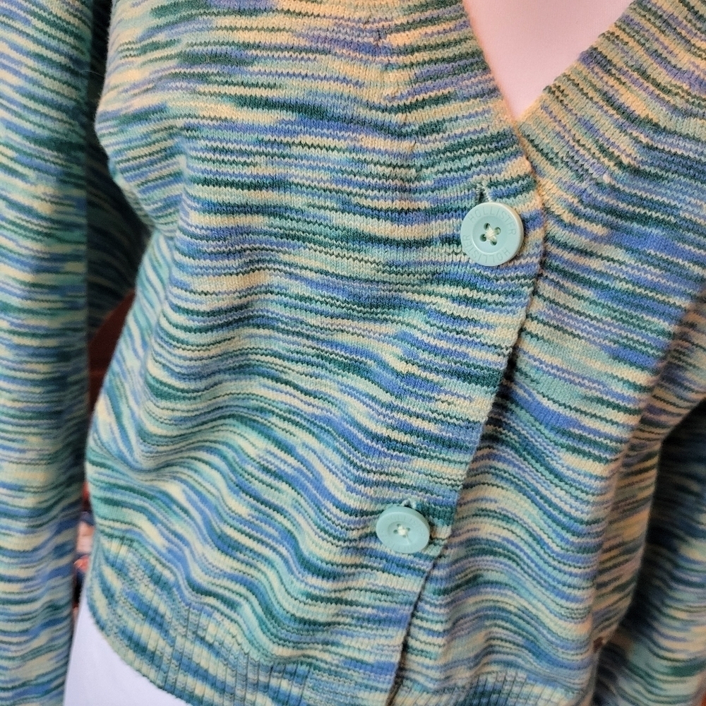 Hollister Blue Green Knit Cardigan Sweater - Picture 4 of 8